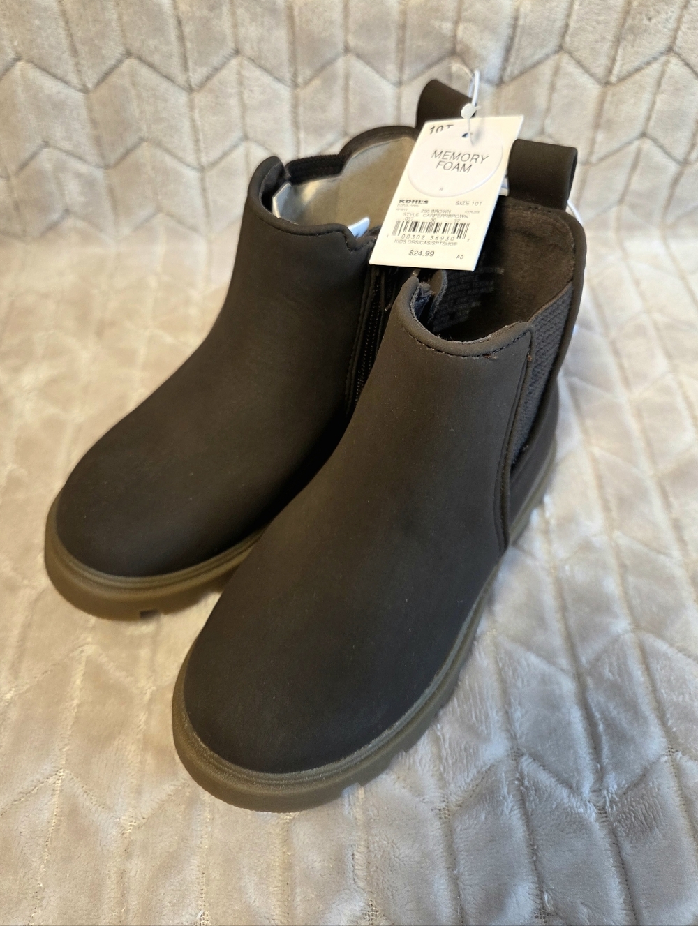jumping beans Brown Chelsea Memory Foam Kids Boots
